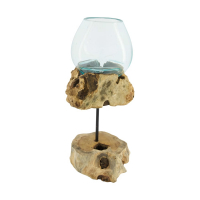Wurzel m.Glas a.Staender natur 20x20x38cm 51829-017
